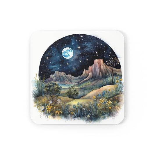 Nighttime Mountains Native plants  Coaster Set (Series 4)