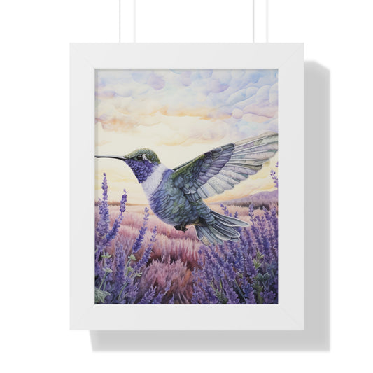 Threaded Wings: A humming's birds dance in a lavender field (Series 2)