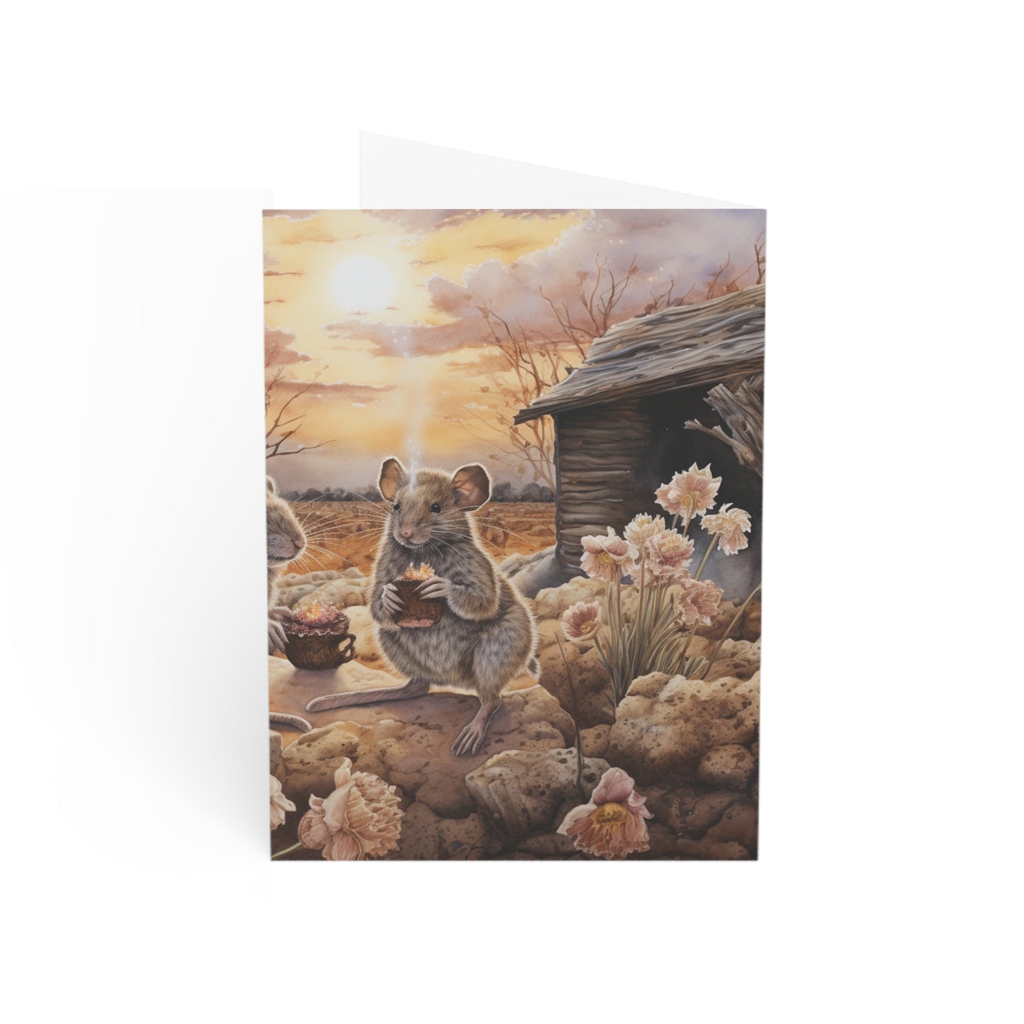 Outback Dawn: A Gathering of Australian Mice - Greeting Cards