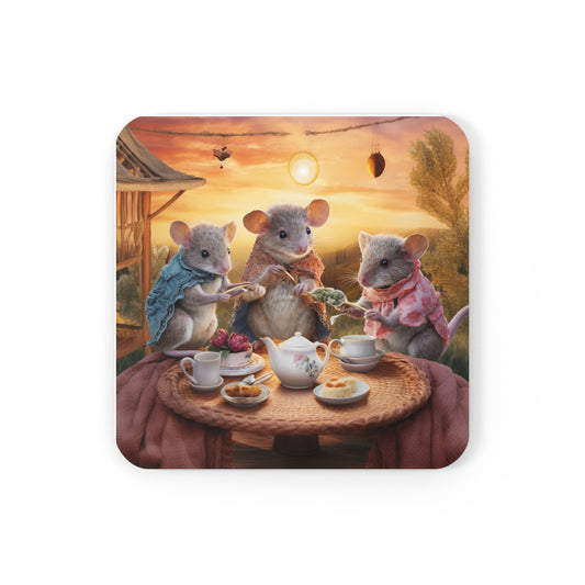 Dawn's Delight - Native Australian Mice Tea Party Coaster Set (Series 4)