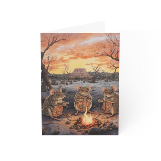 Outback Dawn: A Gathering of Australian Mice - Greeting Cards