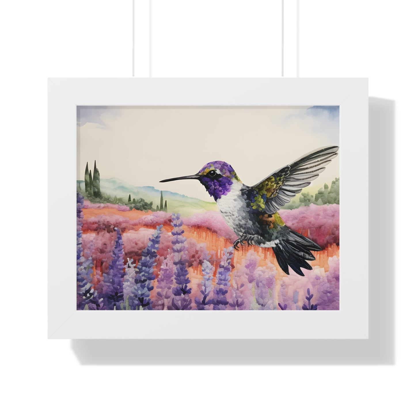 Threaded Wings: A humming's birds dance in a lavender field (Series 1)