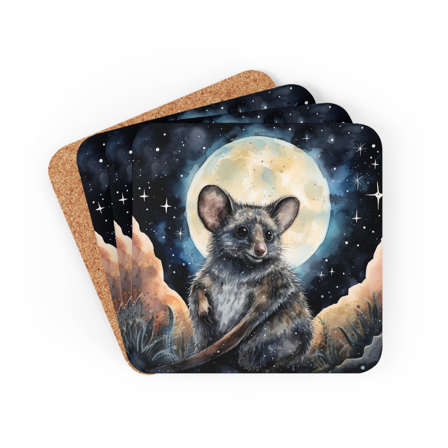 Nighttime Possum Coaster Set (Series 2)