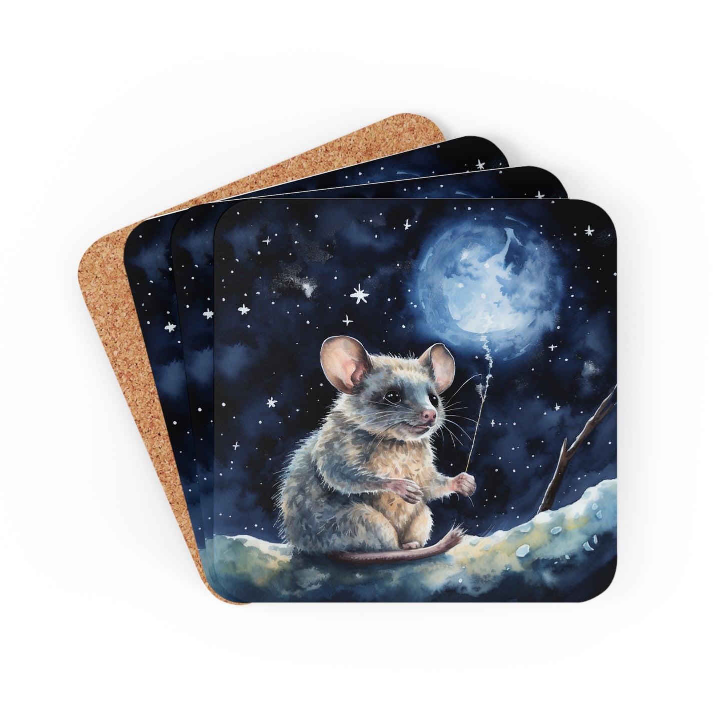 Nighttime Possum Coaster Set (Series 14)
