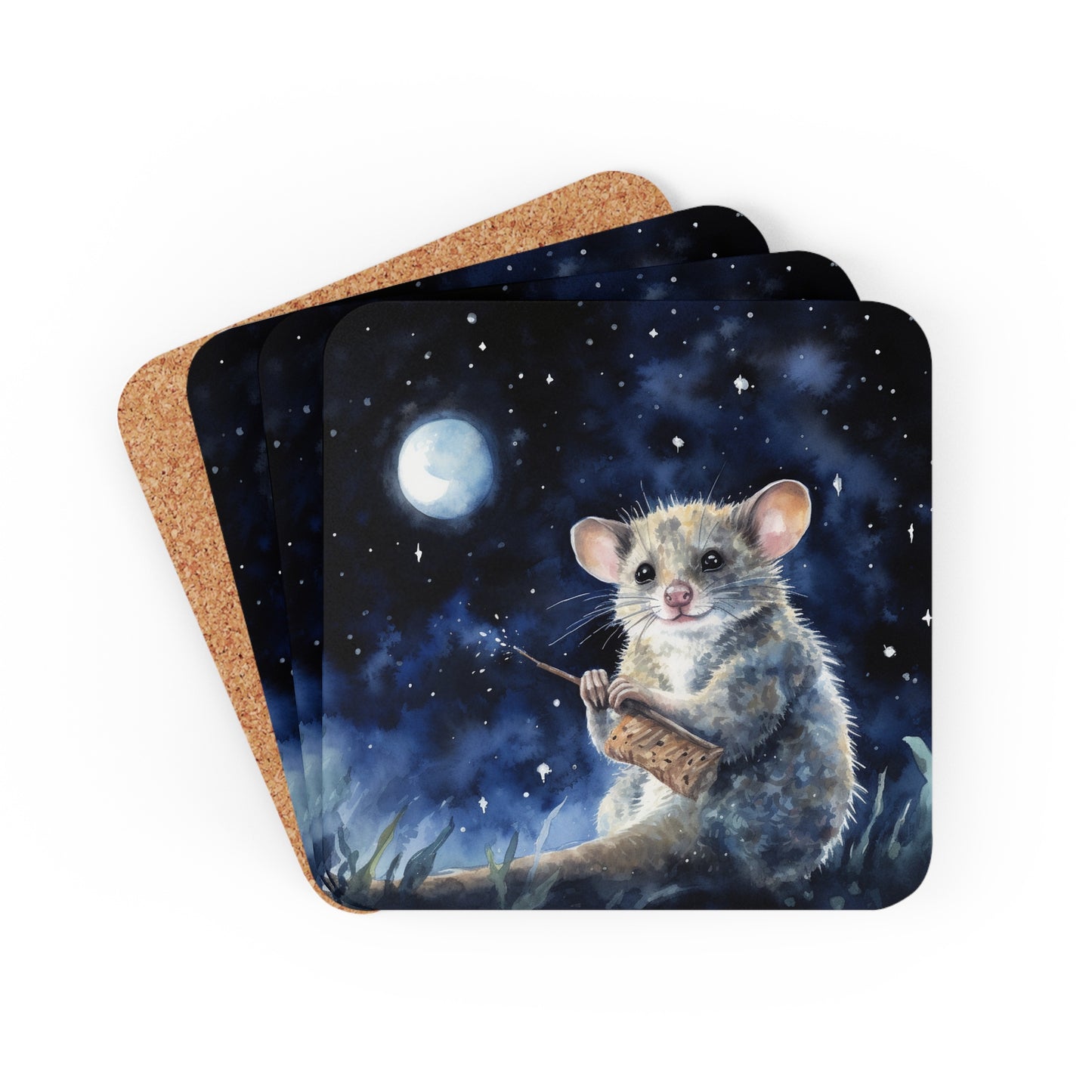 Nighttime Possum Coaster Set (Series 12)